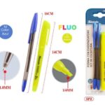 Σετ Στυλό Διαρκείας 1.0mm Μπλε & Υπογραμμιστής Κίτρινος