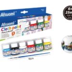 Σετ Χρωμάτων για Ύφασμα 6 τεμαχίων (25ml) – Fabric Paint Set